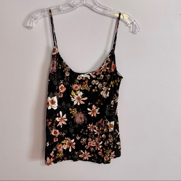 H&M Tops - H&M Black Floral Tank Top